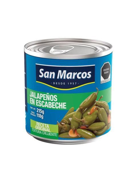 SAN MARCOS CHILES JALAPEÑOS ENTEROS 215 GR