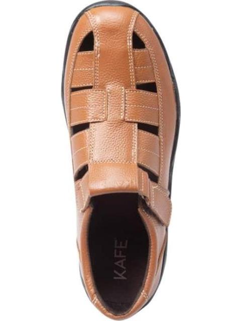 SANDALIA CASUAL AJUSTE CON VELCRO MIEL KAFE