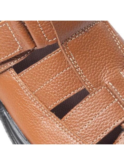 SANDALIA CASUAL AJUSTE CON VELCRO MIEL KAFE