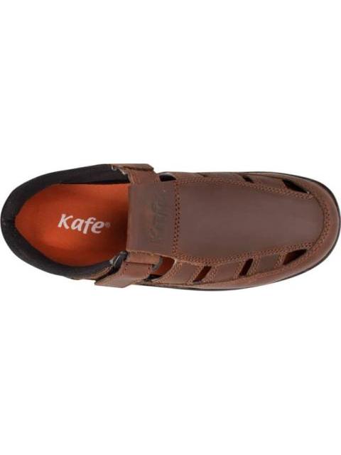 SANDALIA CASUAL AJUSTE CON VELCRO VINO KAFE