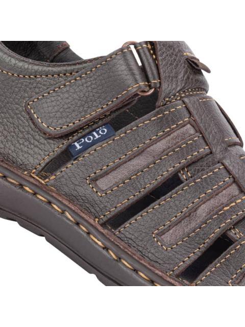 SANDALIA CASUAL DE PIEL CHOCOLATE HPC POLO