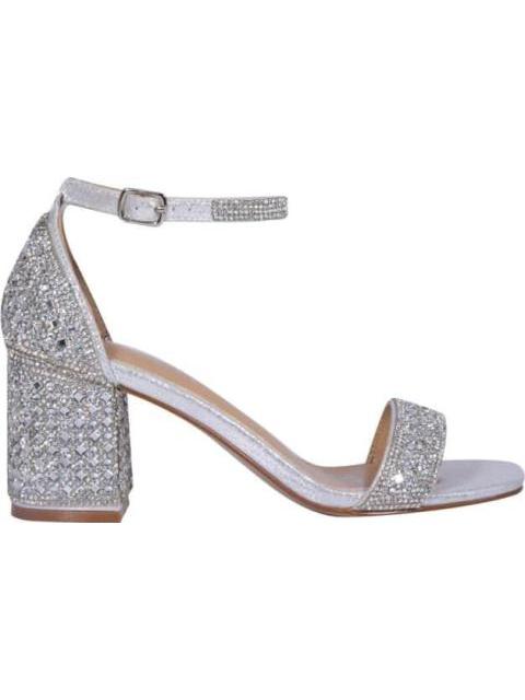 SANDALIA CON BRILLOS PLATA MOLTO BELLO