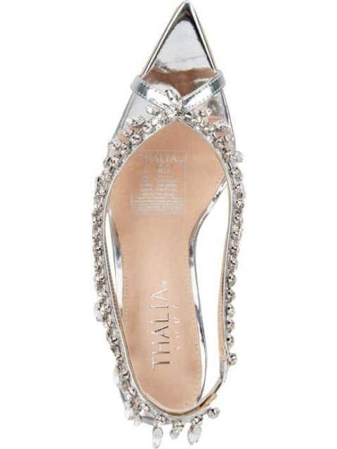 SANDALIA CON PEDRERIA PLATA THALIA SODI