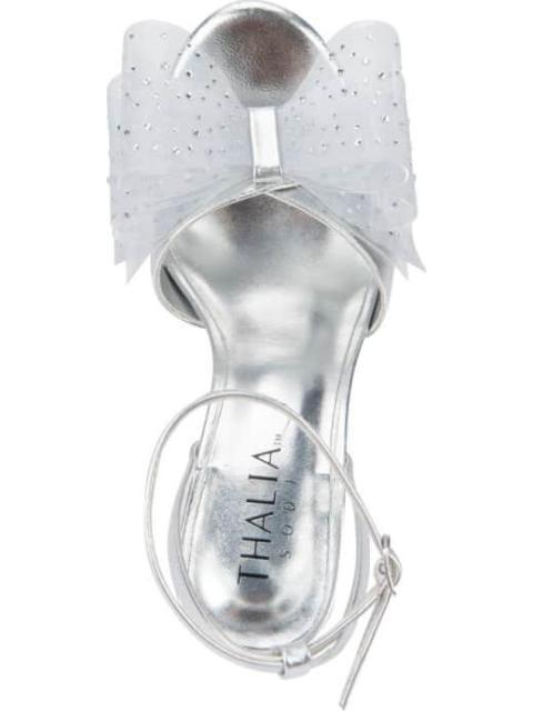SANDALIA CON PLATAFORMA MOÑO PLATA THALIA SODI