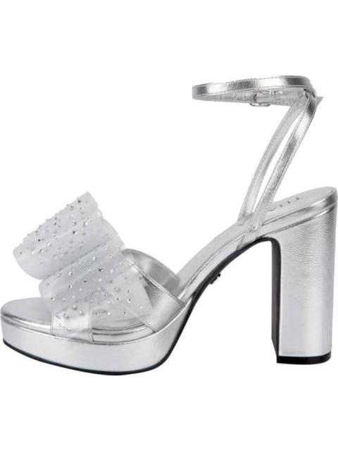 SANDALIA CON PLATAFORMA MOÑO PLATA THALIA SODI