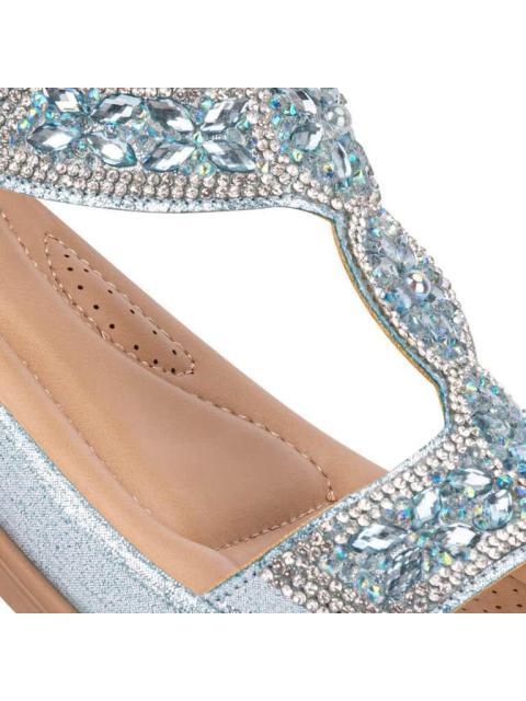 SANDALIA CONFORT BRILLOS AZUL VI LINE