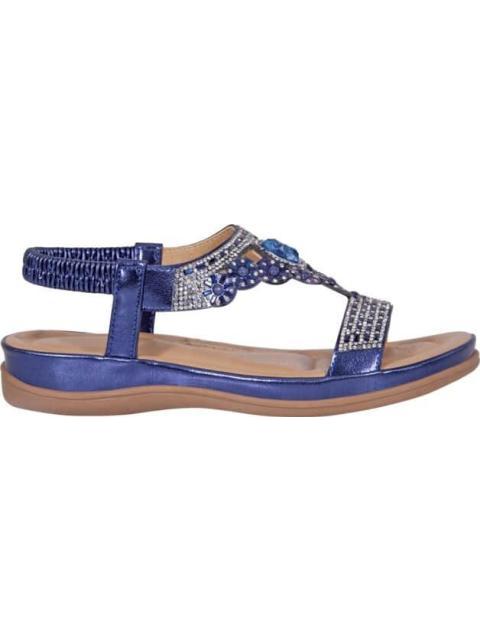 SANDALIA CONFORT CON BRILLOS AZUL VI LINE