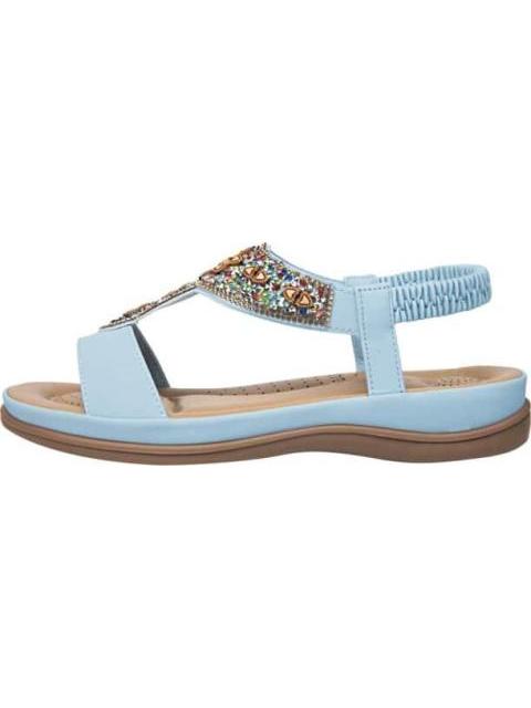 SANDALIA CONFORT CON BRILLOS AZUL VI LINE