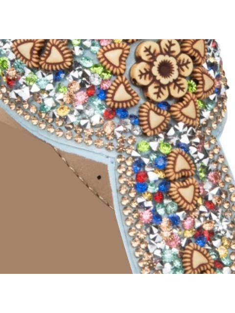 SANDALIA CONFORT CON BRILLOS AZUL VI LINE