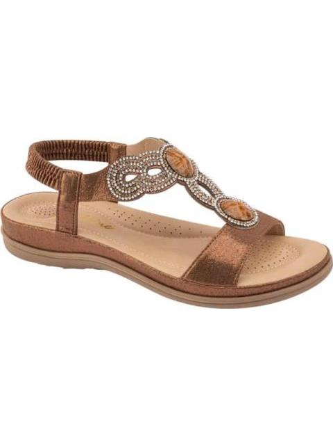 SANDALIA CONFORT CON BRILLOS BRONCE VI LINE