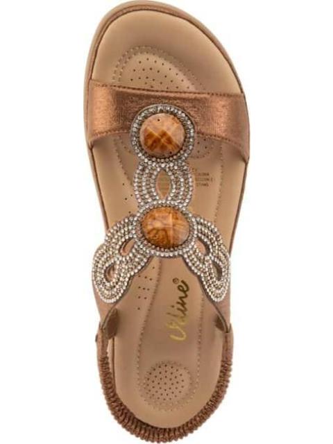 SANDALIA CONFORT CON BRILLOS BRONCE VI LINE