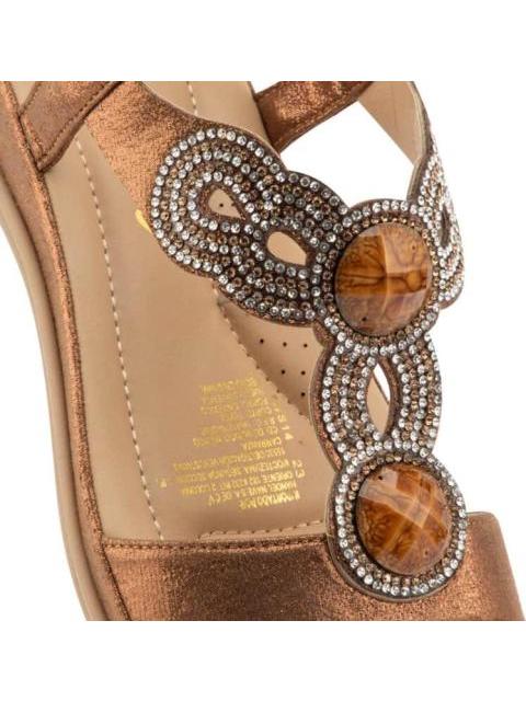 SANDALIA CONFORT CON BRILLOS BRONCE VI LINE