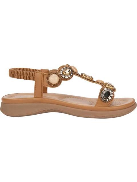SANDALIA CONFORT CON BRILLOS CAMEL VI LINE