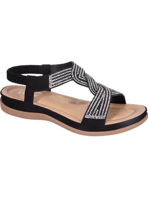 SANDALIA CONFORT CON BRILLOS NEGRO VI LINE