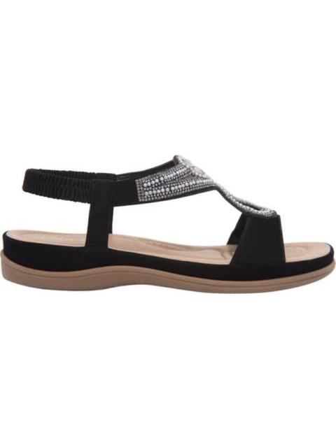 SANDALIA CONFORT CON BRILLOS NEGRO VI LINE