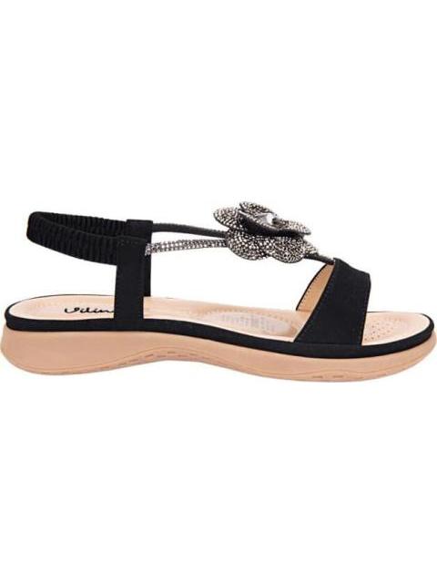 SANDALIA CONFORT CON BRILLOS NEGRO VI LINE