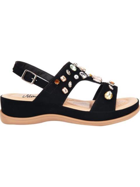 SANDALIA CONFORT CON BRILLOS NEGRO VI LINE