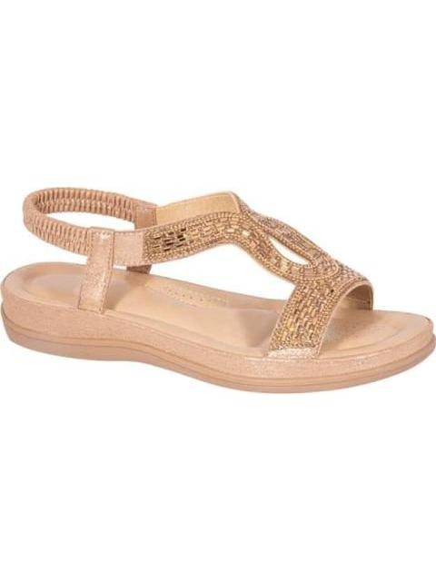 SANDALIA CONFORT CON BRILLOS ORO VI LINE