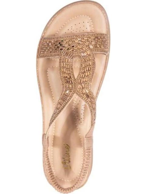 SANDALIA CONFORT CON BRILLOS ORO VI LINE