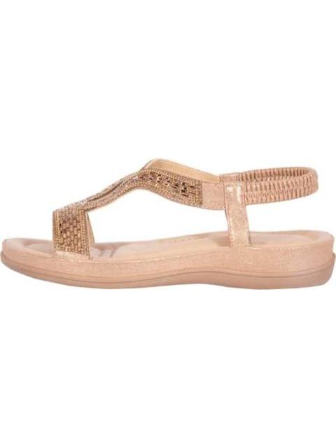 SANDALIA CONFORT CON BRILLOS ORO VI LINE