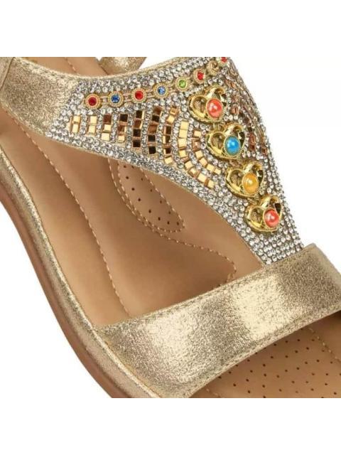 SANDALIA CONFORT CON BRILLOS ORO VI LINE