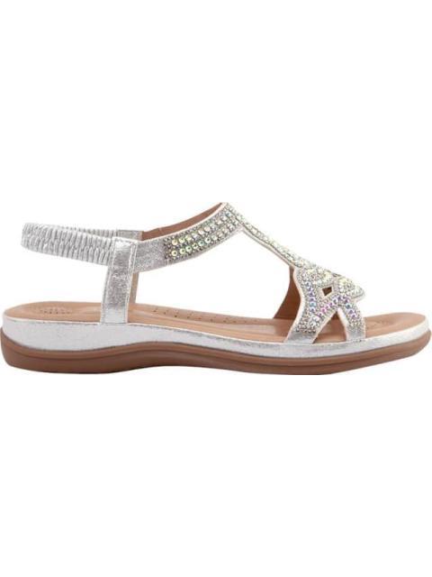 SANDALIA CONFORT CON BRILLOS PLATA VI LINE