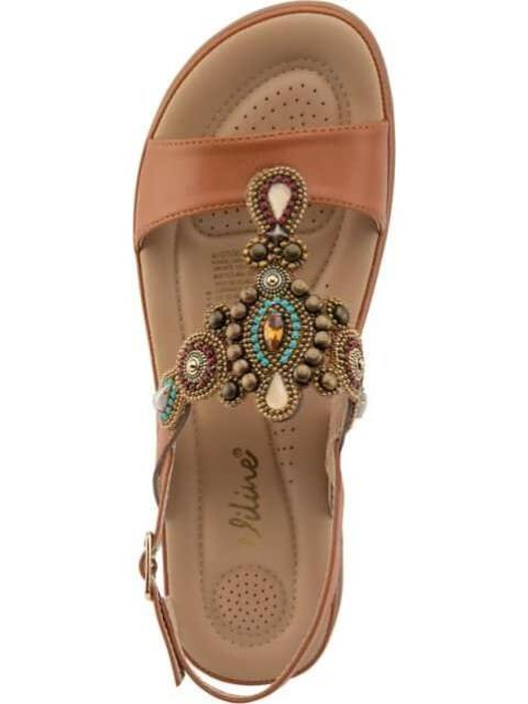 SANDALIA CONFORT CON BRILLOS CAMEL VI LINE