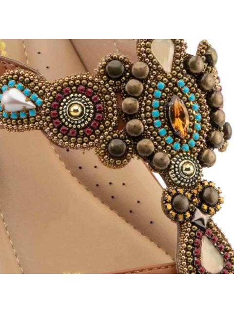 SANDALIA CONFORT CON BRILLOS CAMEL VI LINE