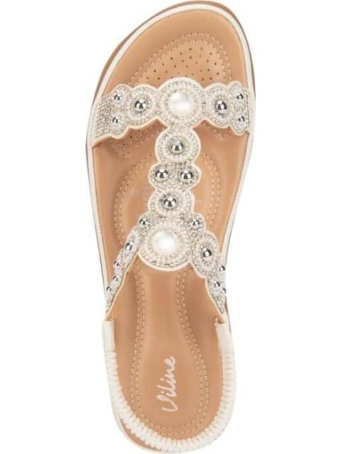 SANDALIA CONFORT CON BRILLOS BLANCO VI LINE