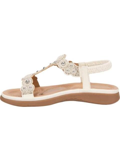 SANDALIA CONFORT CON BRILLOS BLANCO VI LINE