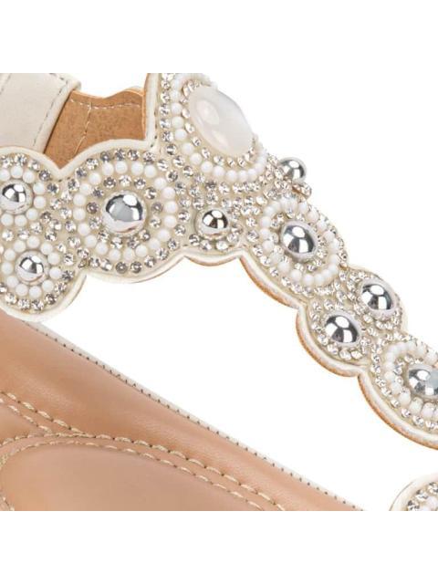 SANDALIA CONFORT CON BRILLOS BLANCO VI LINE
