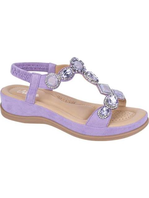 SANDALIA CONFORT CON BRILLOS LILA VI LINE