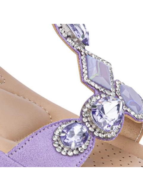 SANDALIA CONFORT CON BRILLOS LILA VI LINE