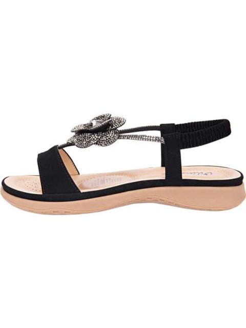 SANDALIA CONFORT CON BRILLOS NEGRO VI LINE