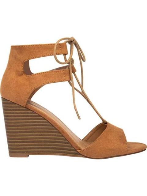 SANDALIA CUÑA CAMEL VI LINE