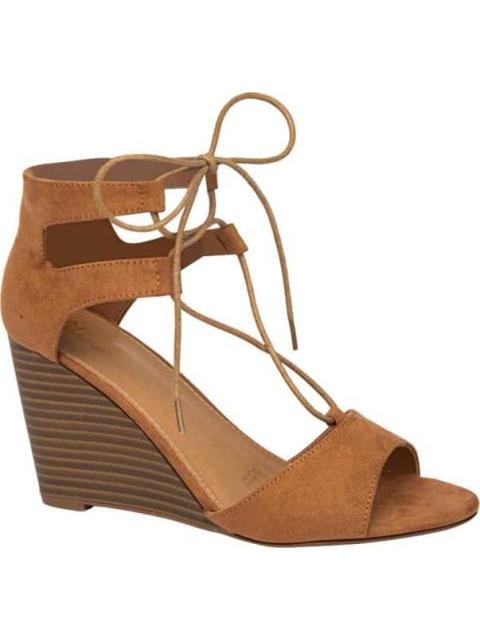 SANDALIA CUÑA CAMEL VI LINE