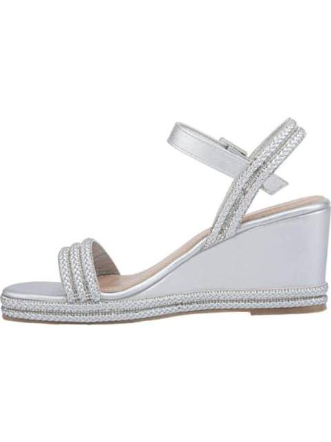 SANDALIA CUÑA BRILLOS PLATA VI LINE FASHION