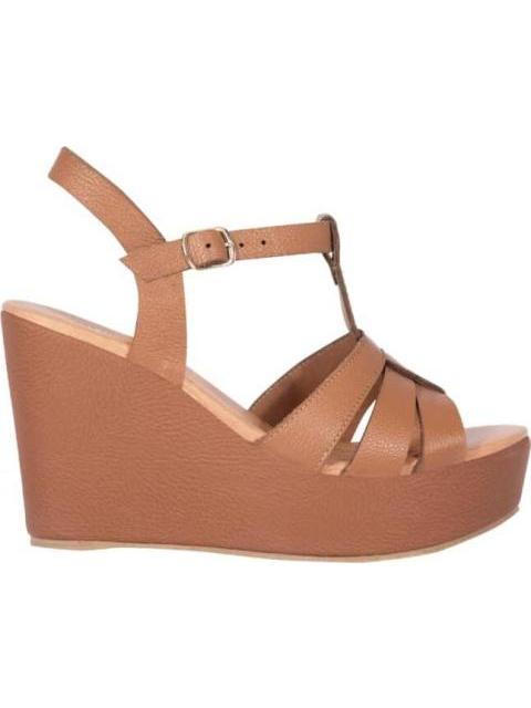 SANDALIA DE PIEL CAFE VI LINE