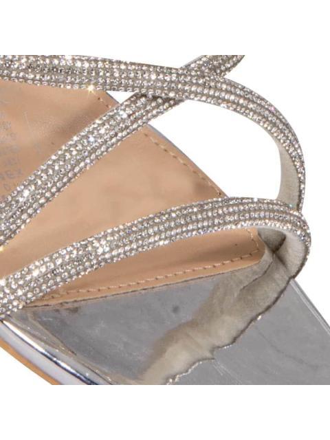 SANDALIA GLADIADORA CON BRILLOS PLATA THALIA SODI
