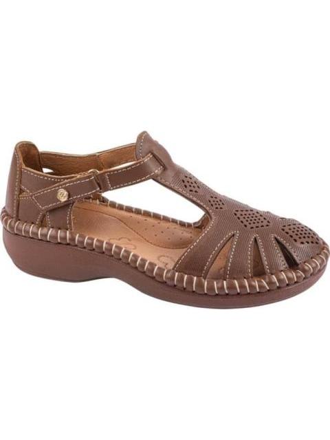 SANDALIA DE PIEL CAMEL SHOSH