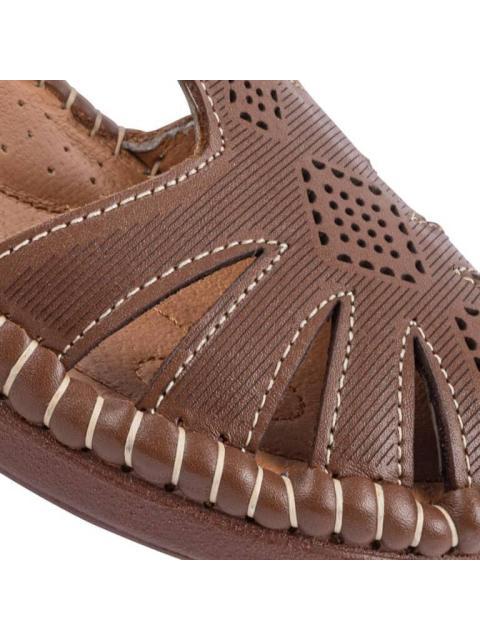 SANDALIA DE PIEL CAMEL SHOSH
