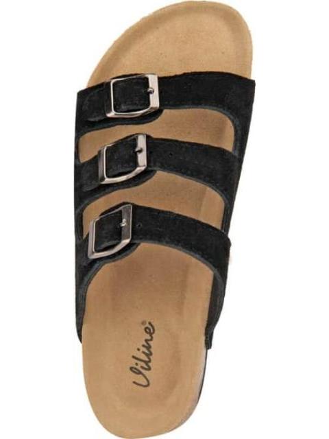 SANDALIA GAMUZA NEGRO VI LINE