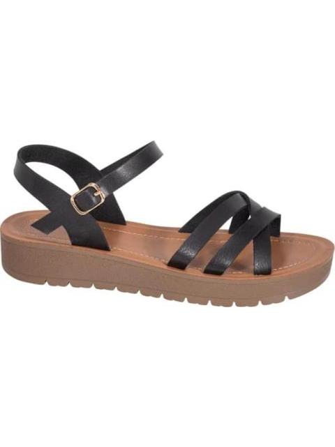 SANDALIA PLANA NEGRO VI LINE