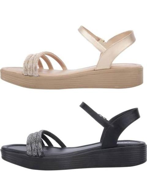 SANDALIA PLANA CON BRILLOS MULTICOLOR VI LINE