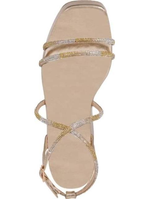 SANDALIA PLANA CON BRILLOS ORO THALIA SODI