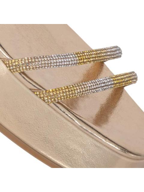 SANDALIA PLANA CON BRILLOS ORO THALIA SODI