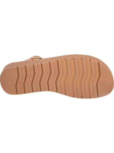 SANDALIA PLANA CON BRILLOS COGNAC VI LINE