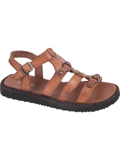SANDALIA PLANA DE PIEL CAFE VI LINE