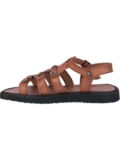SANDALIA PLANA DE PIEL CAFE VI LINE