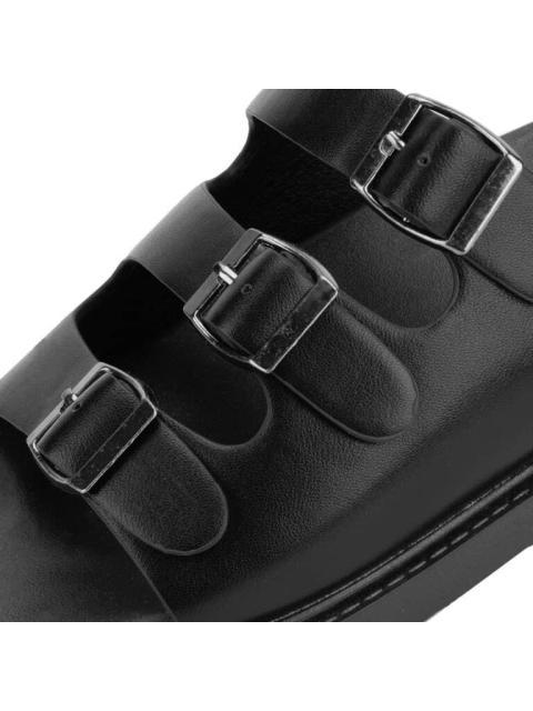 SANDALIA PLANA NEGRO VI LINE